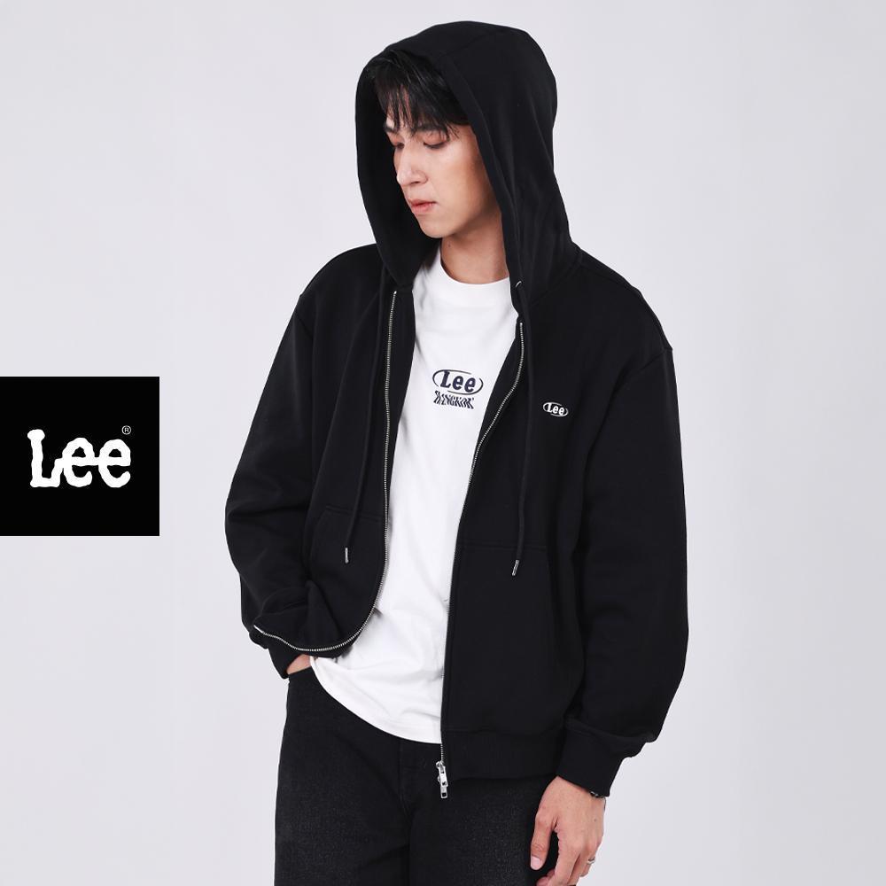 LEE เสื้อฮู้ดดี้มีซิปผู้ชาย คอลเลคชั่น Lee Bangkok รุ่น LE S426MZIPN01 สีดำ