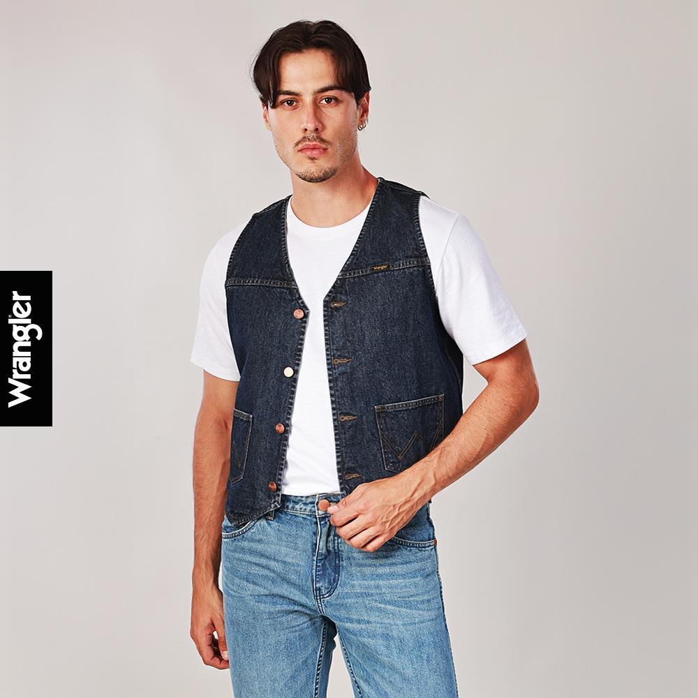 WRANGLER เสื้อกั๊กผู้ชาย คอลเลคชั่น Wrangler Legends รุ่น WR S126MVESN03 สียีนส์กลาง