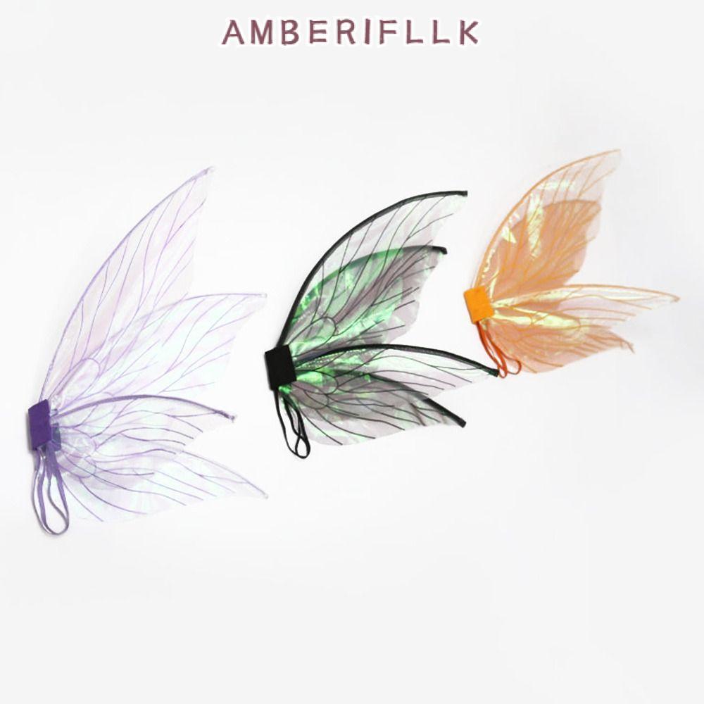 AMBER1FLLK Cicada Wing เครื่องแต่งกายอุปกรณ์เสริม Dress Up Props Girls Party Favor ของขวัญ Princess 