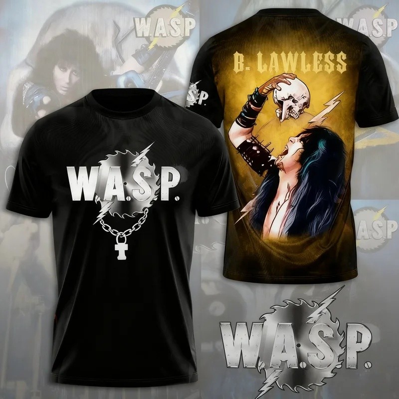 เสื้อยืดคอสเพลย์ลายอนิเมะ W.A.S.P เสื้อยืดลายการ์ตูนสำหรับเด็ก เสื้อแขนสั้นสไตล์ฮาราจูกุ Y2k สำหรับผ