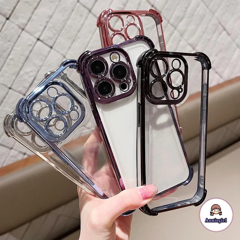 Simple โปร่งใสกันกระแทกเคสโทรศัพท์สําหรับ IPhone 17 Pro Max 11 15 16 PRO MAX 16 plus 12 13 14 PRO MAX 15 plus XR 4 มุม Anti-drop โทรศัพท์นุ่มปกหลัง