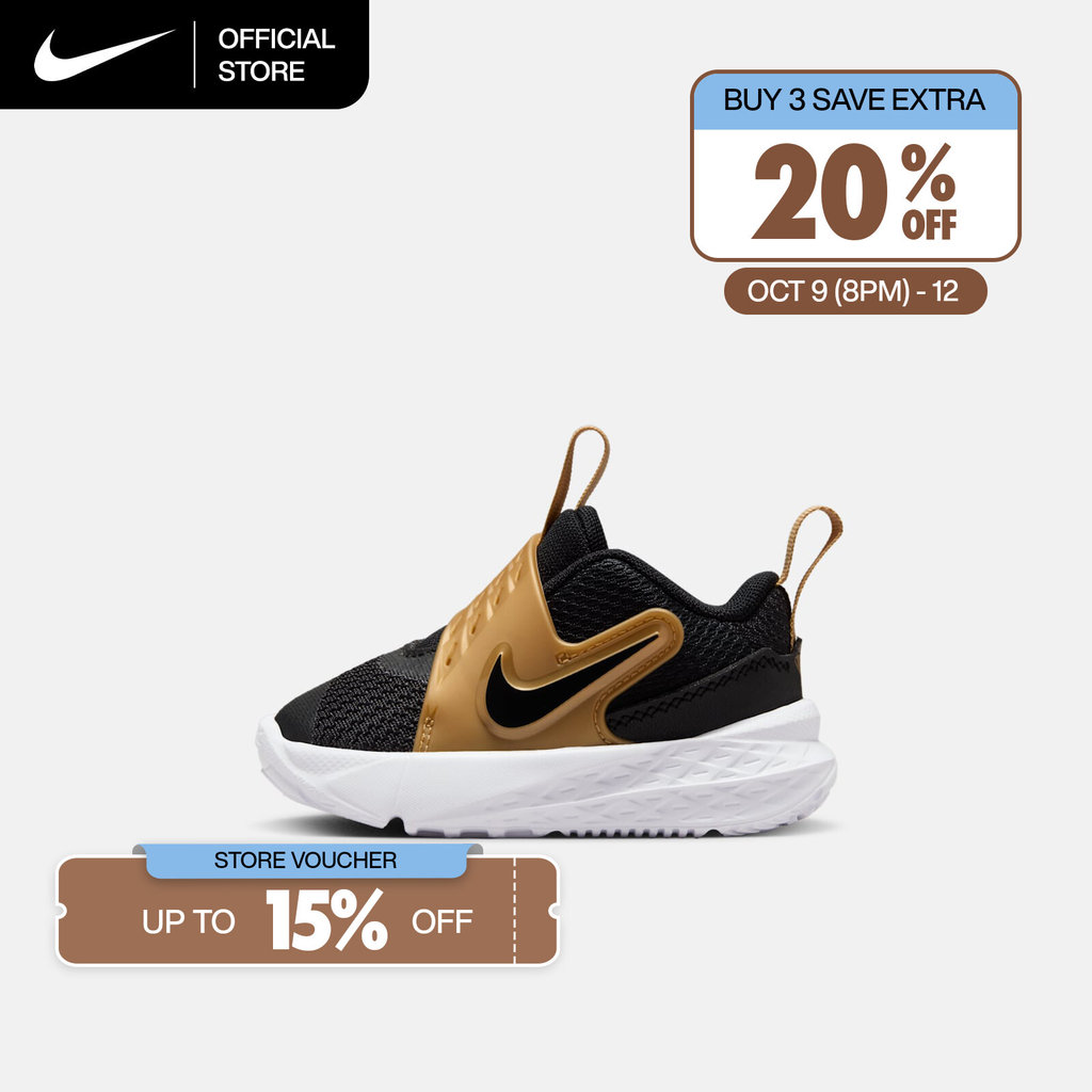 NIKE حذاء أطفال صغار Team Hustle D 12 — أسود — صورة 2