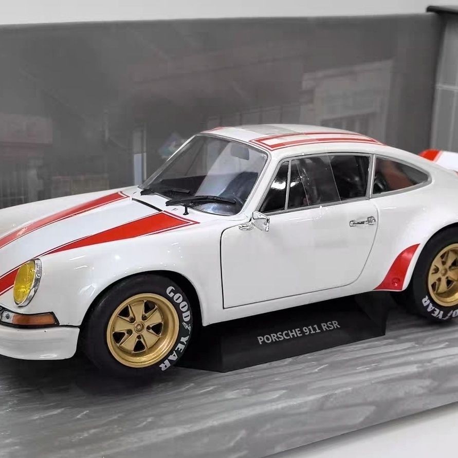 SOLIDO 1/18 Porsche 911 RSR 1973 Racing Model Alloy Front Wheel Steerable