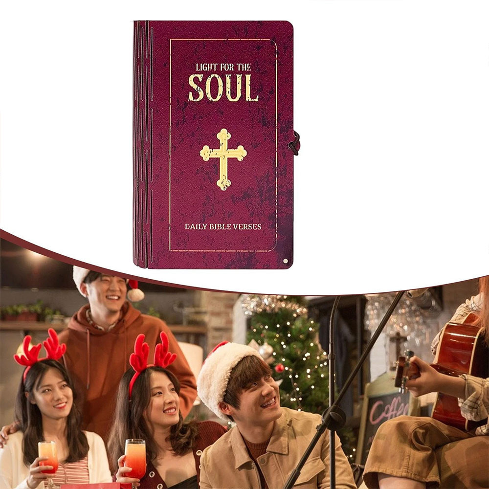 Handmade Wooden Bible Verse Box - Inspirational Scripture Card Set with Storage