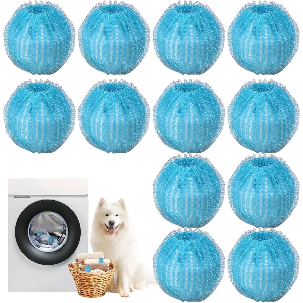 12 PCS Pet Hair Remover for Laundry, Reusable Dog Hair Remover for Laundry, Laundry Pet Hair Catcher