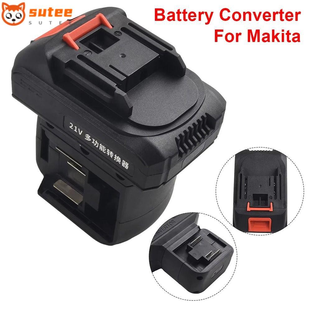 SOTEE 1 ชิ้นแบตเตอรี่ Converter, One-to-two 2 In 1 18V แบตเตอรี่อะแดปเตอร์,พลาสติกทนทานสีดําเครื่องม