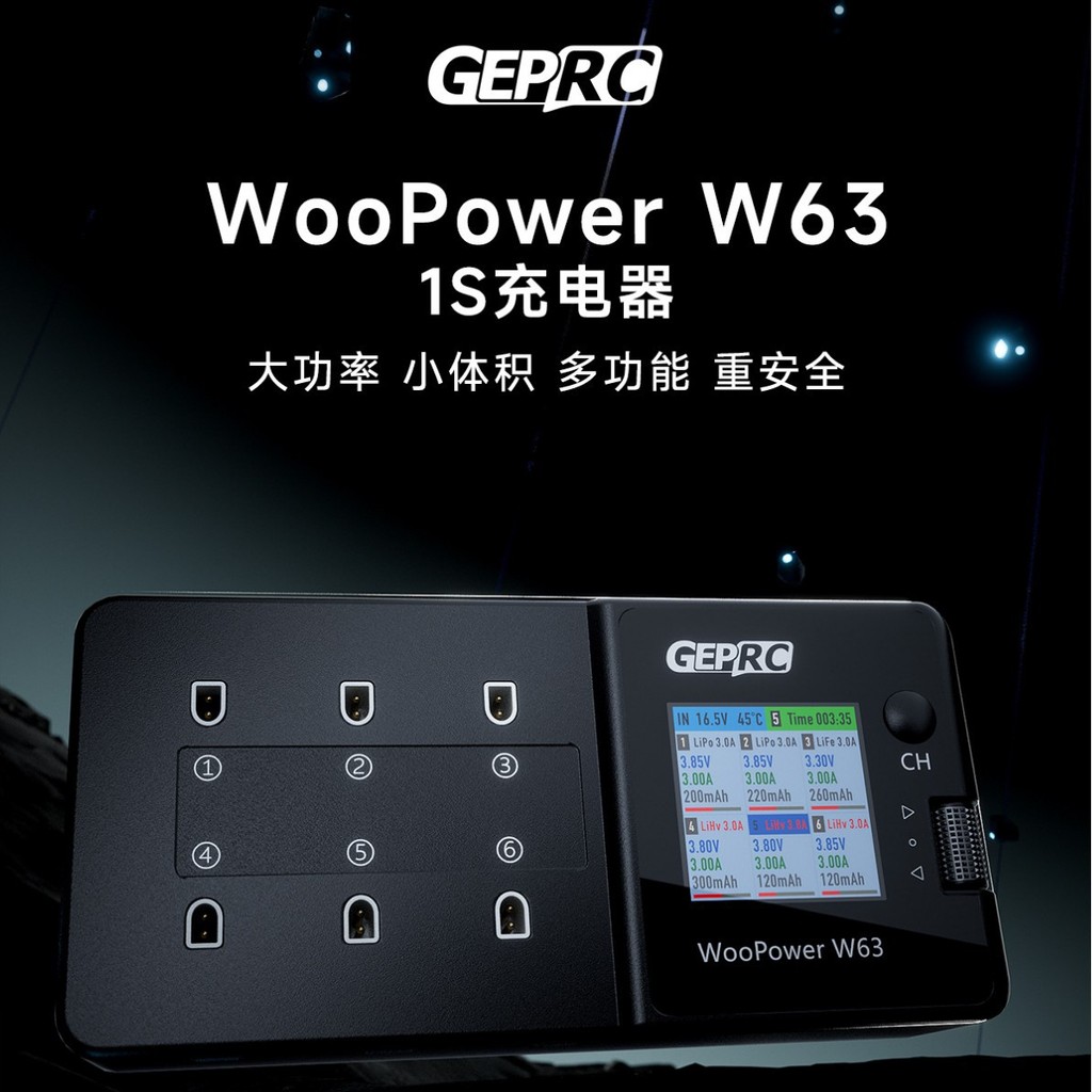 GEPRC GEP GEP WooPower W63 1S Charger ปลอดภัยแบบพกพาผ่านเครื่องอุปกรณ์เสริม Charger