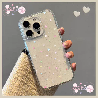 เคสไอโฟน11 สำหรับ IPhone 16 17 air 12 13 11 15 14 Pro Max XR X XS 7 15 14 Plus สีสันสดใสผงกากเพชรดาวน้อยฝาครอบพลาสติกใส