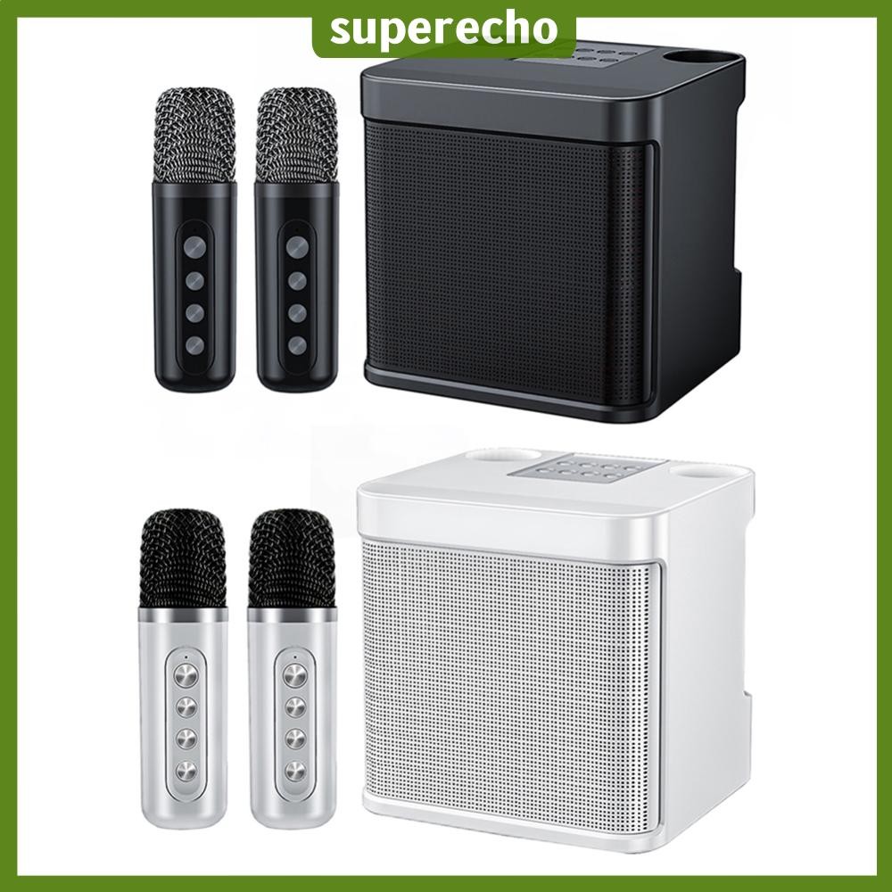 [คลังสินค้าพร้อม] ลําโพง BT แบบพกพาพร้อมไมโครโฟนไร้สาย 2 ตัวคาราโอเกะเครื่องรองรับ BT/USB/TF Card/Aux สําหรับผู้ใหญ่และเด็ก Home Party