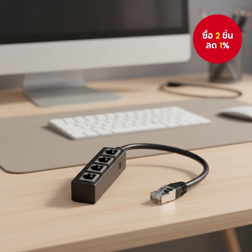 ตัวแยกอีเธอร์เน็ต RJ45 1 ถึง 4 พอร์ต อะแดปเตอร์ LAN ตัวเมีย สําหรับหัวต่อ Cat5 Cat5e Cat6 Cat7
