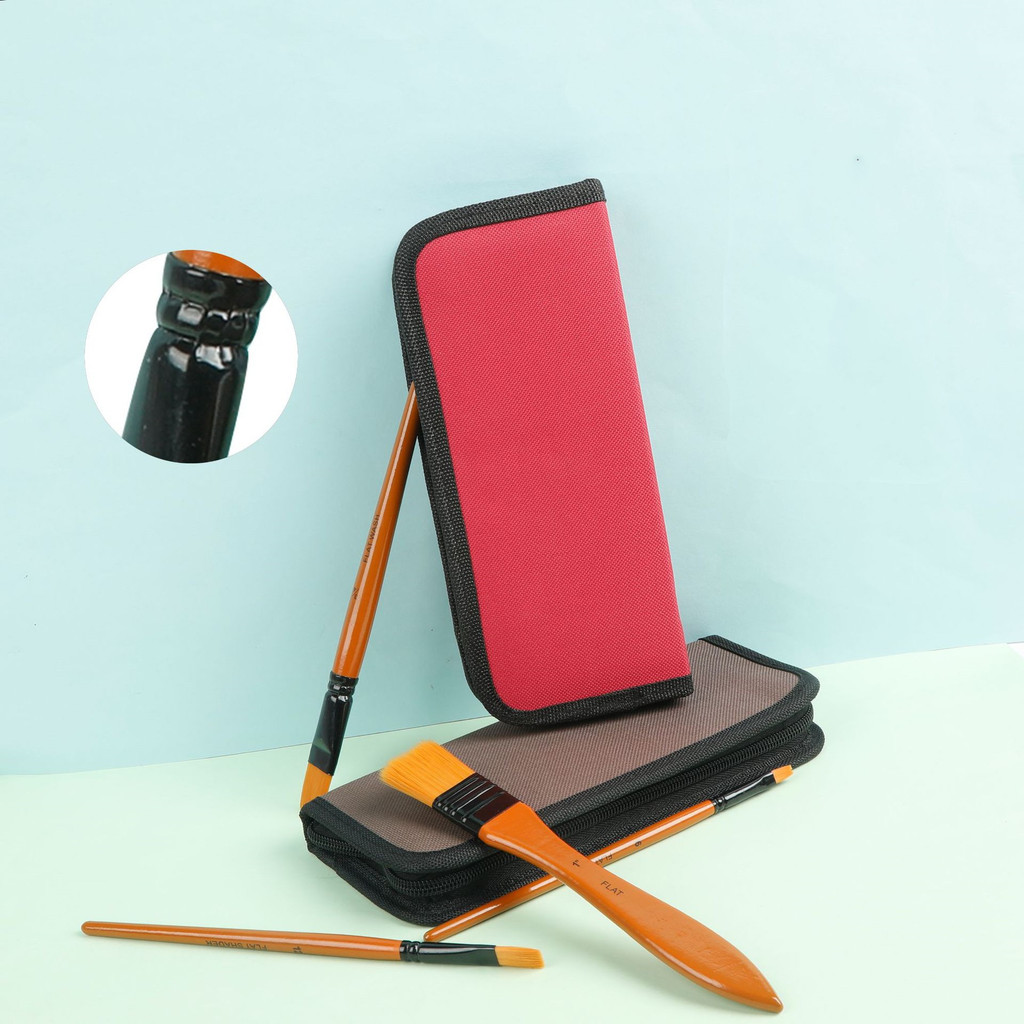 ชุดพู่กันไนลอน 10 ชิ้น สำหรับสีน้ำ สีน้ำมัน และสีอะครีลิก เหมาะสำหรับนักเรียนและจิตรกร - รูปที่ 3