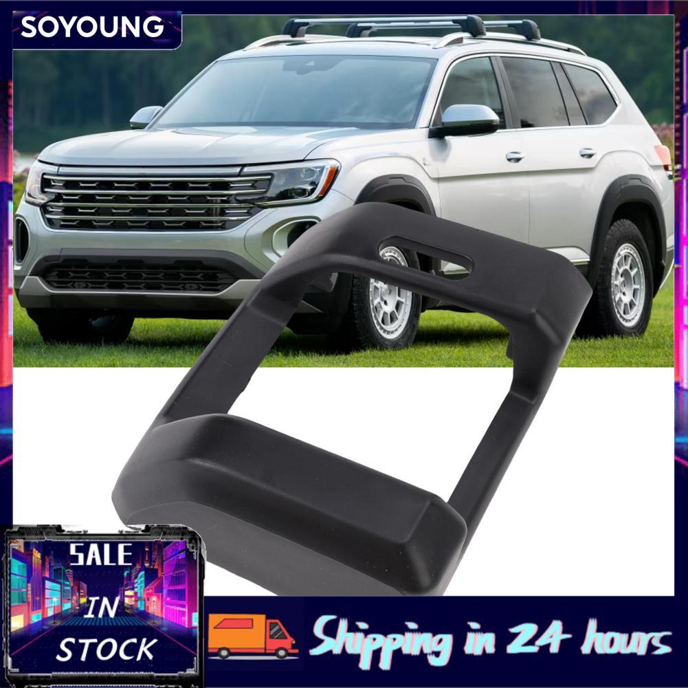 Soyoung Soyoung POCREATION เข็มขัดนิรภัยในรถยนต์ฝาครอบตกแต่งแผ่นปิดสีดำ ABS ภายในกรอบความปลอดภัย (ซ้