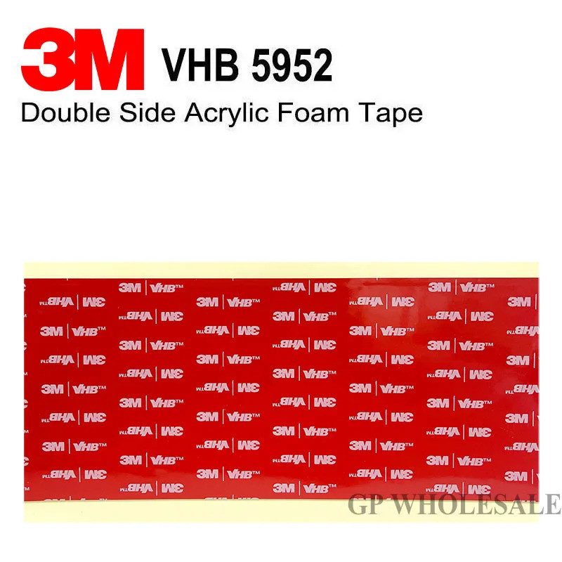 2 แผ่น 3M 4 "x8" (100 มม.* 200 มม.) VHB เทปกาวสองหน้าโฟม 5952 อุปกรณ์ติดตั้งรถยนต์ 10 ซม.x20 ซม.x1.1