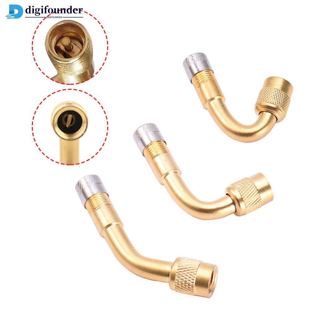 DIGIFOUNDER 45/90/135 องศามุมทองเหลืองรถจักรยานยนต์ Bent วาล์ว Adaptor Tyre Tube Valve Extension Ada