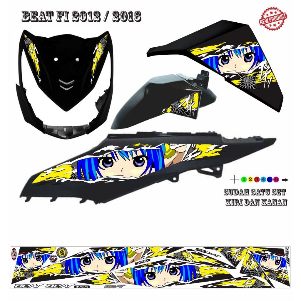 สติ๊กเกอร์ HONDA BEAT PGM FI MOTORCYCLE STRIPING VARIATIONS