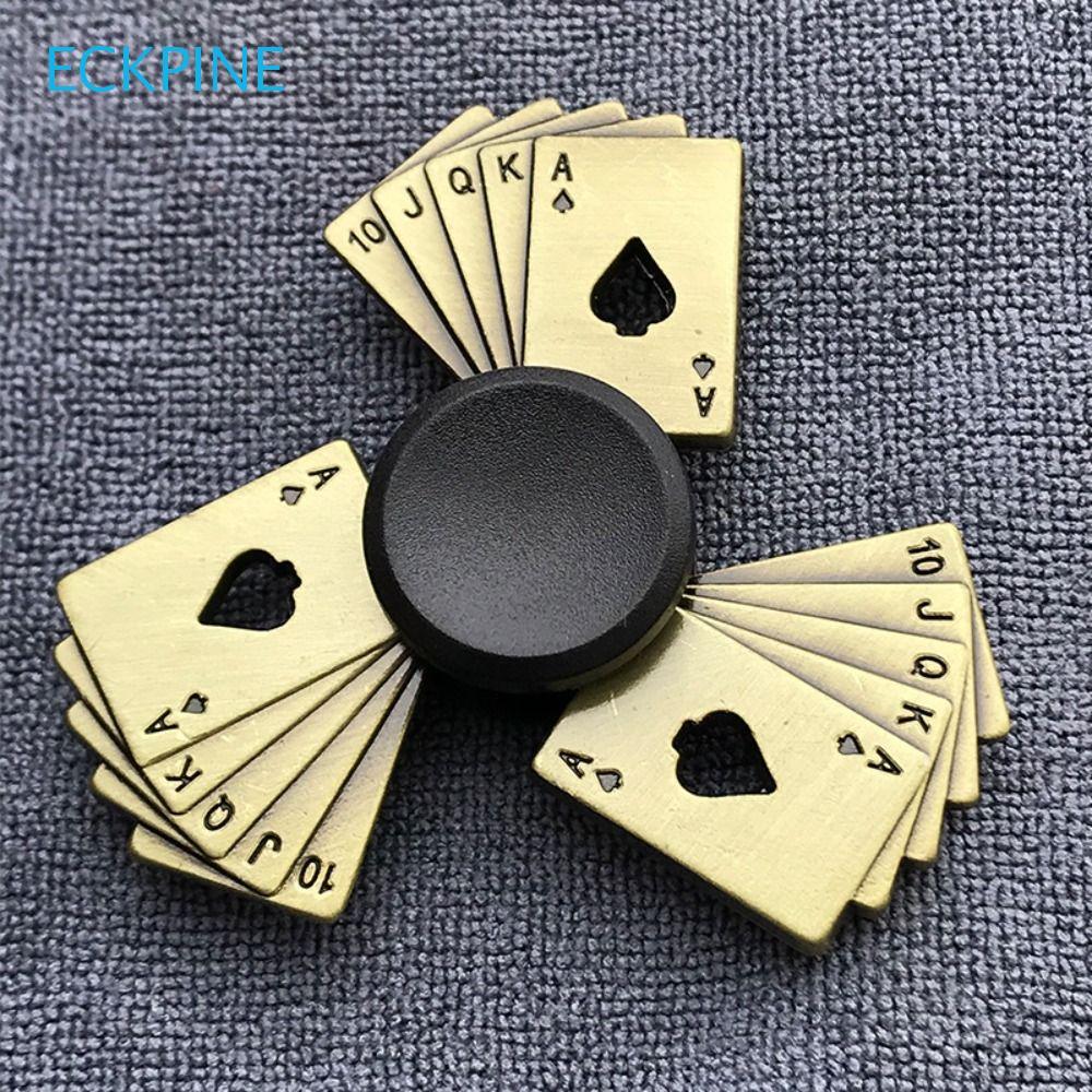ECKPINE Finger Spinner, สีทองเหลืองสังกะสีอัลลอยด์ Fidget Spinner, Hand Spinner ADHD ความวิตกกังวลตล