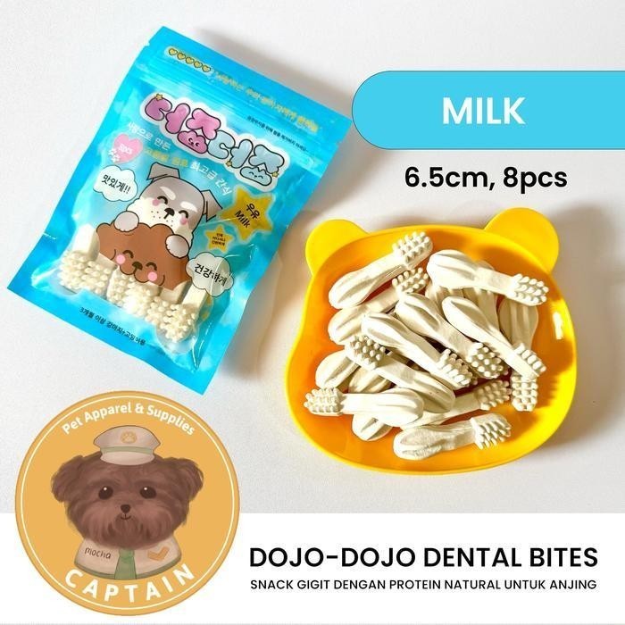 [31] DOJO DENTAL SNACK DOJO DOG BITE SNACK PET SNACK DOG TREATS PUPPY NATURAL TOOTHBRUSH - MILK