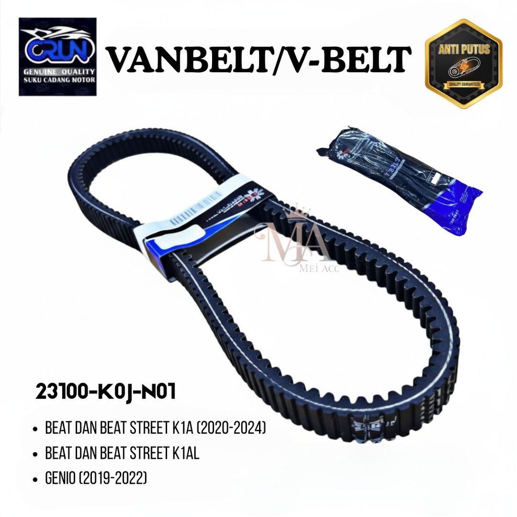 23100-K0J-N01 V-Belt CRUN Vanbelt Honda KOJ Beat K1A Beat Street K1AL Genio เข็มขัดไดรฟ์มอเตอร์