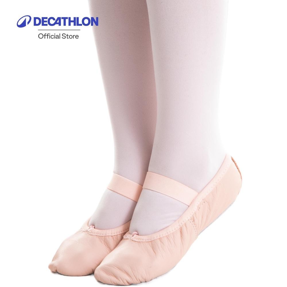 Decathlon Kids' Full Sole Leather Ballet Demi-Pointe Shoes รองเท้าบัลเลต์ Demi-Pointe สำหรับเด็ก - ส