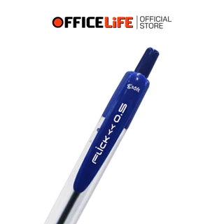 G'SOFT (จีซอฟท์) ปากกาลูกลื่น ปากกา รุ่น FLICK ฟลิค ขนาด 0.5 MM. หมึกน้ำเงิน หมึกแดง ( 12 ด้าม / กล่อง )