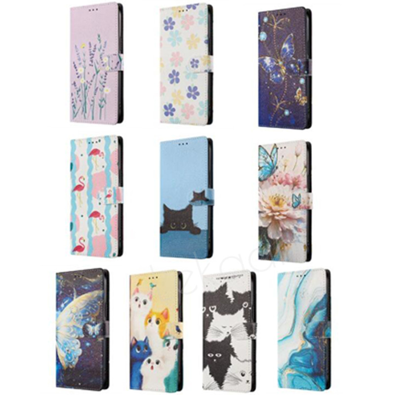 กรณีพลิกสําหรับ TCL 30 XL XE SE Plus 20 RA 20R 20A Stylus 5G T9 306 305 303 201 T671G การ์ตูนดอกไม้ทาสีหนังกระเป๋าสตางค์ช่องใส่การ์ดฝาครอบโทรศัพท์ - รูปที่ 7