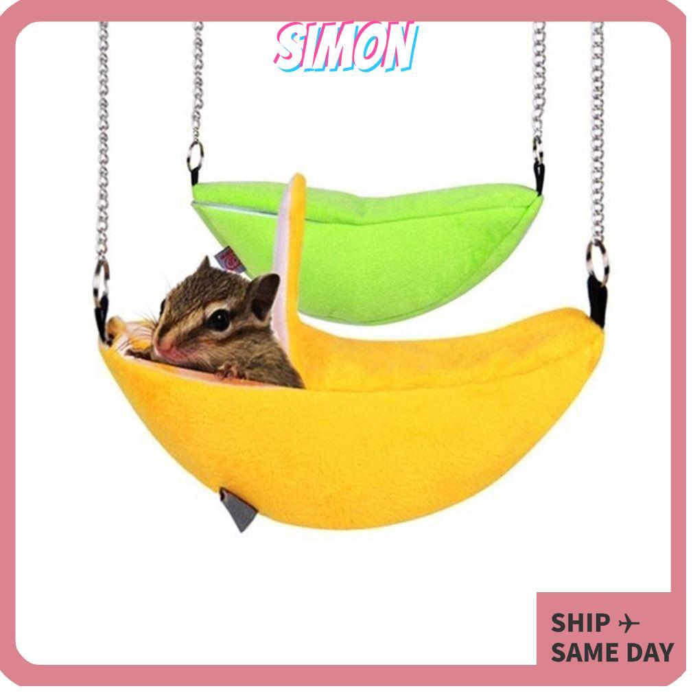 SIMON Banana Shape Hammock อุปกรณ์สําหรับสัตว์เลี้ยง Cotton Squirrel Pet Cage