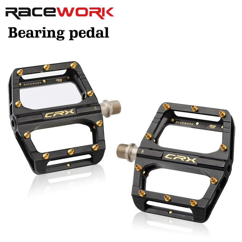 RACEWORK บันไดจักรยาน Ultralight แบริ่งปิดผนึก Non-slip Mountain จักรยานเหยียบประมาณ 340g