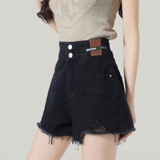 MVP วางจำหน่ายแล้ว กางเกงขาสั้นยีนส์เอวสูงสุดเก๋ ปลายขารุ่ยเ…