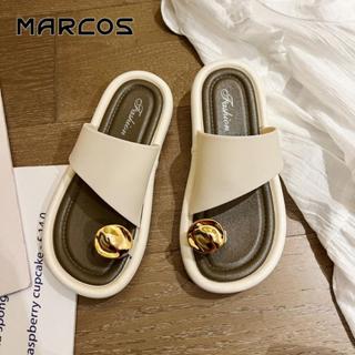 MARCOS รองเท้าแตะสไตล์เกาหลี สำหรับผู้หญิง มีที่จับนิ้วหัวแม…