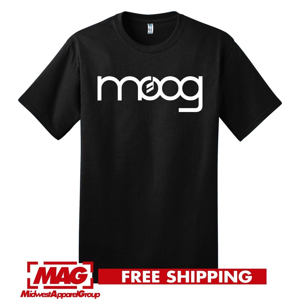 Moog Black Tshirt Logo Tee Synthesizer Synth Edm Dj Music Production