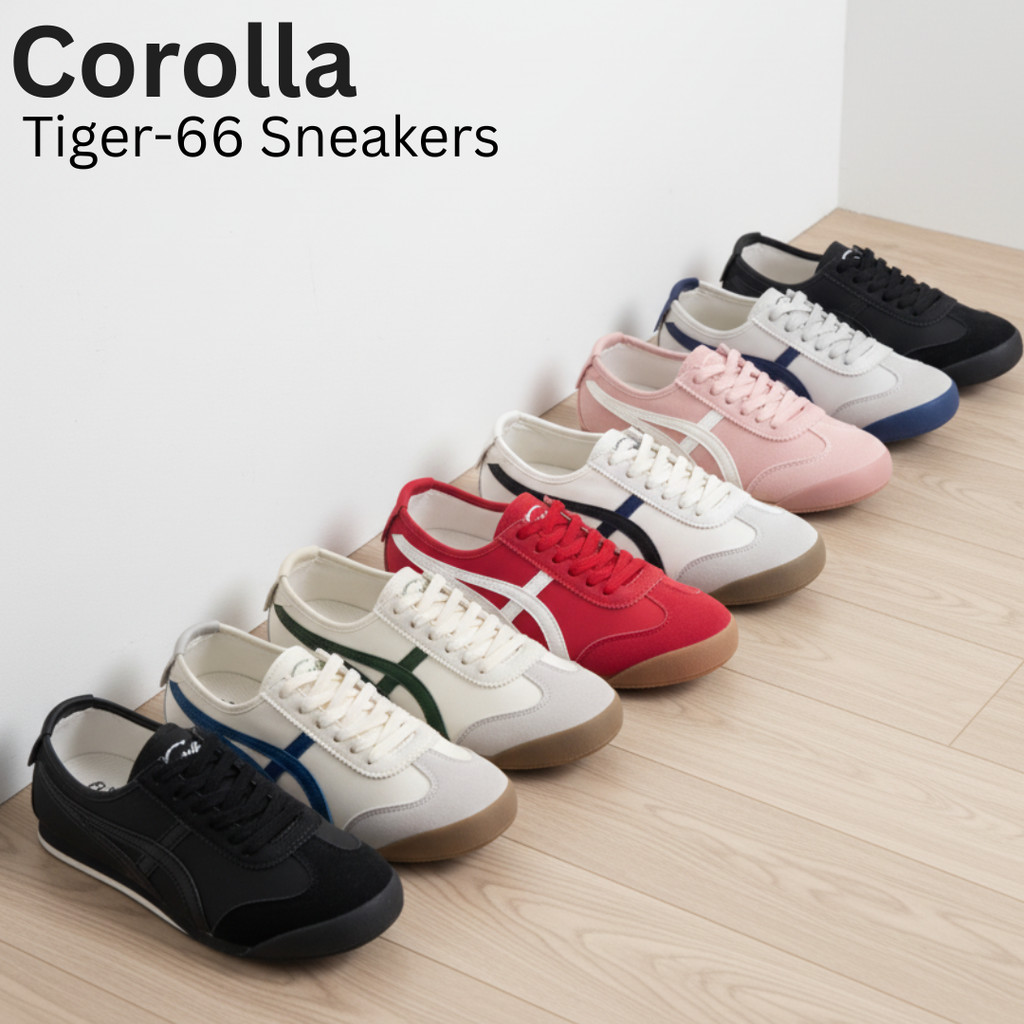 COROLLA รองเท้ากีฬาสตรีวิทยาลัย - รองเท้ายิมกลางแจ้ง - รองเท้าผ้าใบ Tiger-66
