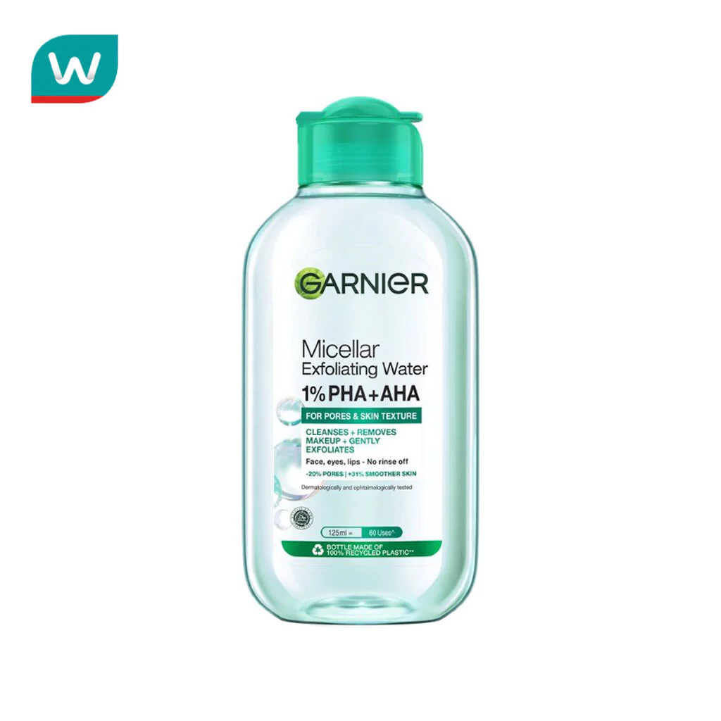 Garnier การ์นิเย่ ไมเซล่า เอ็กซ์โฟลิเอตติ้ง วอเตอร์ ฟอร์ พอร์ แอนด์ สกิน เท็กซ์เจอร์ 125 มล.