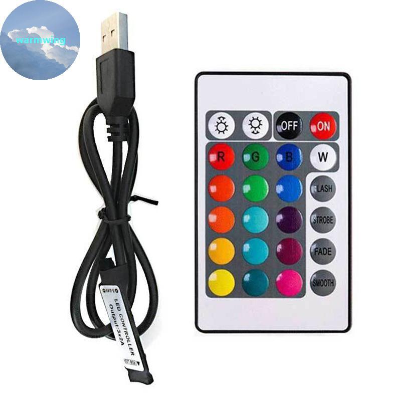 Warmwing 24 Key อินฟราเรด RGB Controller Mini อินฟราเรด Led Dimmer Controller RGB ไฟที่มีสีสันพร้อม 