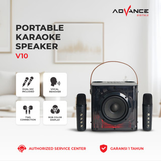 Advance Digitals V10 Speaker Karaoke Portable with Dual Microphone Garansi Resmi Advance 1 Tahun
