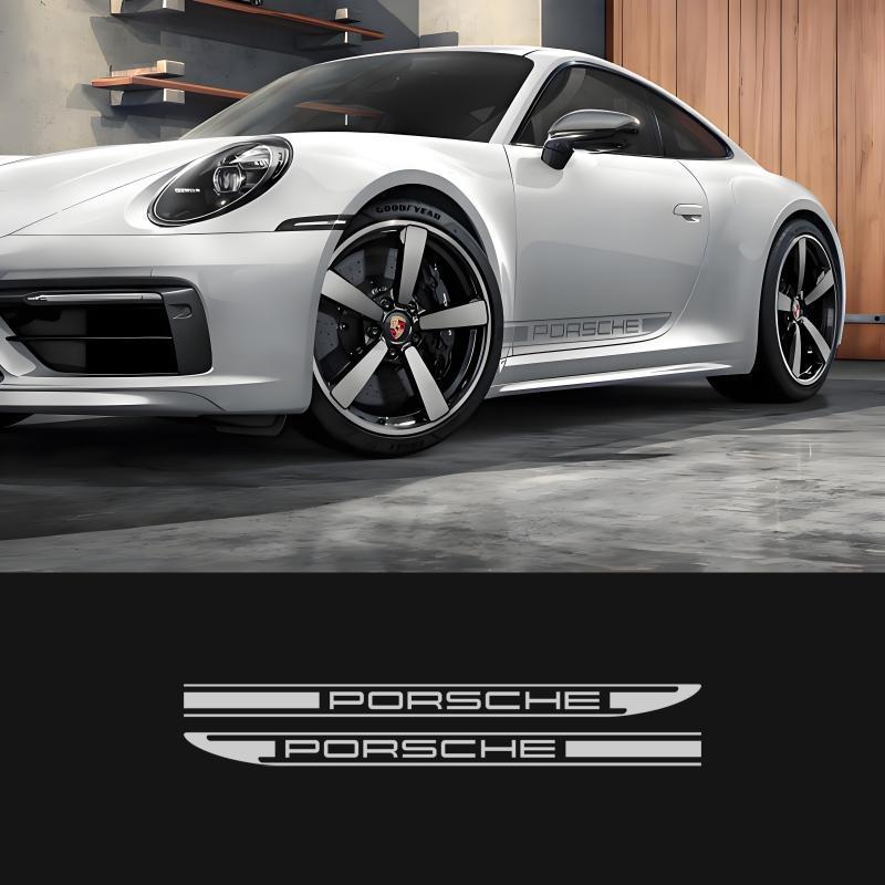 PORSCHE car stickers, 911 body PET color change film stickers, 718 door side skirt decals