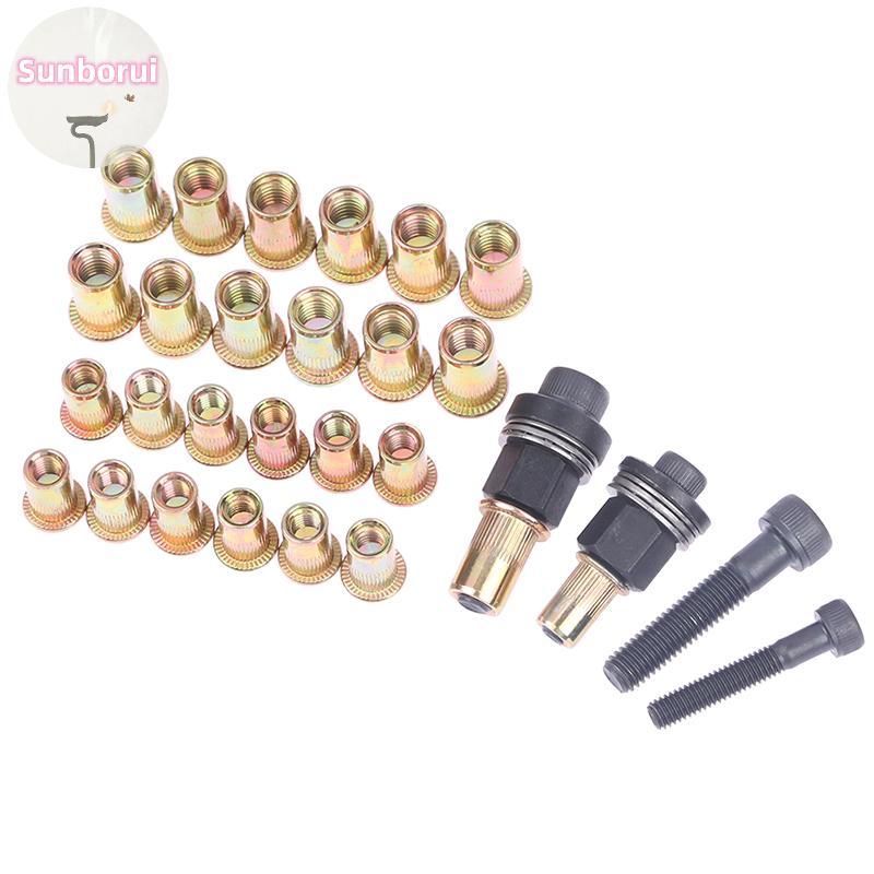 Sunborui M6 M8 Rivet Nut s คู่มือ Riveter คอลัมน์สแตนเลสหกเหลี่ยมถั่ว AM6SS AM8SS DIY เจาะ Rivet ด้า