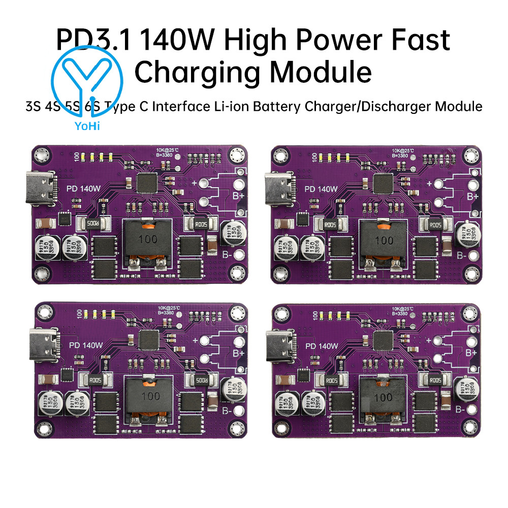 YoHi PD3.1 140W High Power Fast Charger โมดูล 3S 4S 5S 6S ประเภท C อินเทอร์เฟซ Li-ion แบตเตอรี่ Char