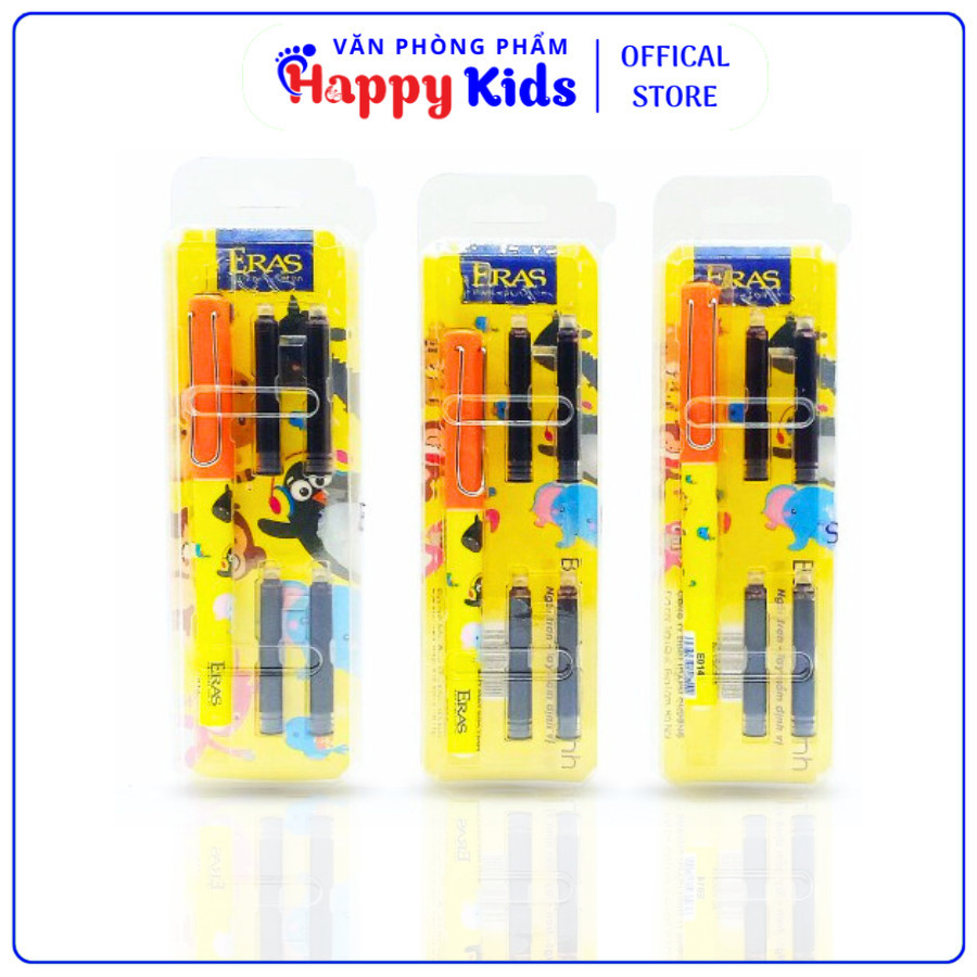 Eras E014 ปากกาหมึกซึม Venus Nib แบบลบได้ รวมถังหมึก 4 ถัง สําหรับนักเรียนชั้นประถมศึกษา VPP HAPPY K