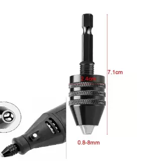 0.3-8 มม.Self-Tighten สว่านไฟฟ้า Mini Keyless เจาะ Chuck Collet Fixture เครื่องมือ 1/4 "Hex Shank Quick Change Converter