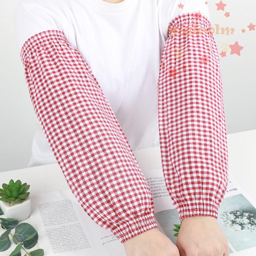 MALCOLM Lattice Arm Sleeves, Cotton Antipaste Cooling Sleeves, Elastic Finger Sleeves Hand Covers Lo