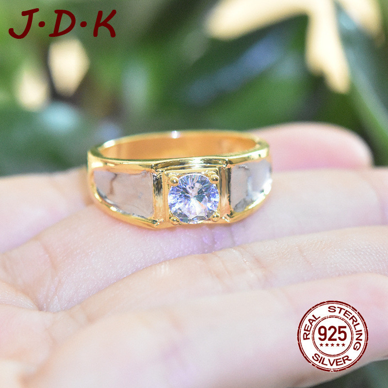 JDK 18K Gold Color Ring 5A แหวนเพทายแฟชั่น