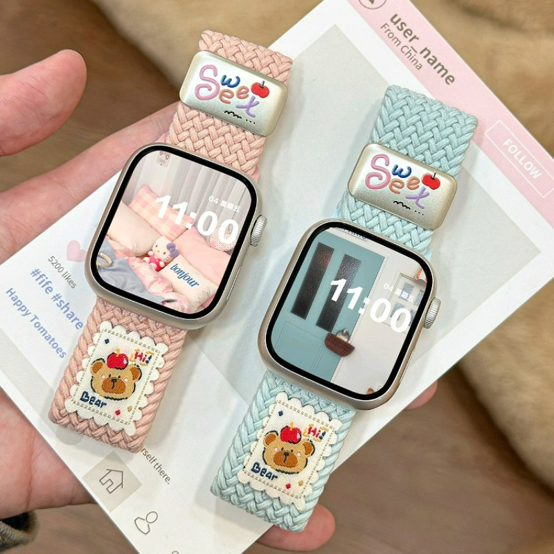 หัวเข็มขัดแม่เหล็กหมีน้อยสําหรับ For Huami Amazfit Bip 6 / Bip 5 / Bip 5 Unity / bip 3 3pro / BIP U pro Bip S Lite สมาร์ทวอท์ชกีฬาข้อมือสําหรับ Amazfit GTS 4 4Mini 3 2e วงดนตรี