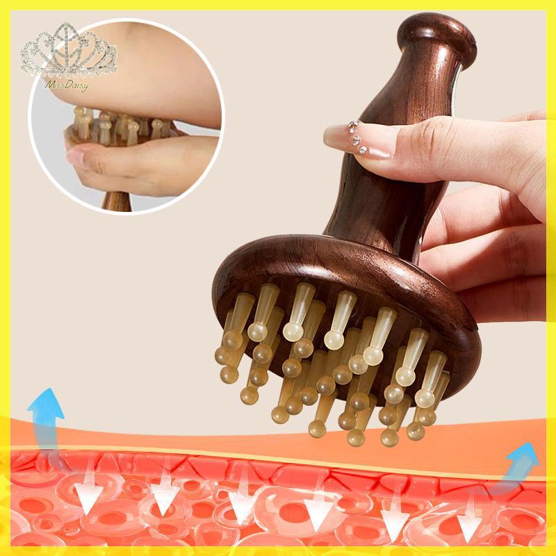 Daisy 29 ฟัน Meridian แปรงไม้ยาง Handle แปรงนวดอเนกประสงค์หัวคอขา Body Gua Sha Beauty & Body เครื่อง