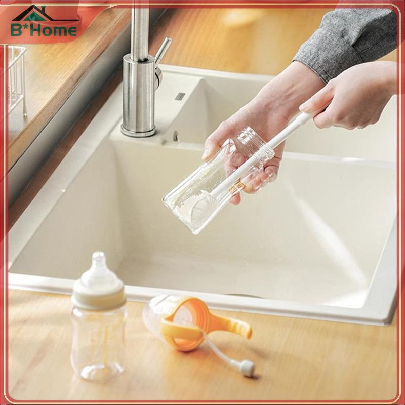 # BHTH# แปรงทําความสะอาดถ้วยด้ามยาวขวดทําความสะอาดซิลิโคนขวดนม Wineglass ถ้วยทําความสะอาดแก้วในครัวเ