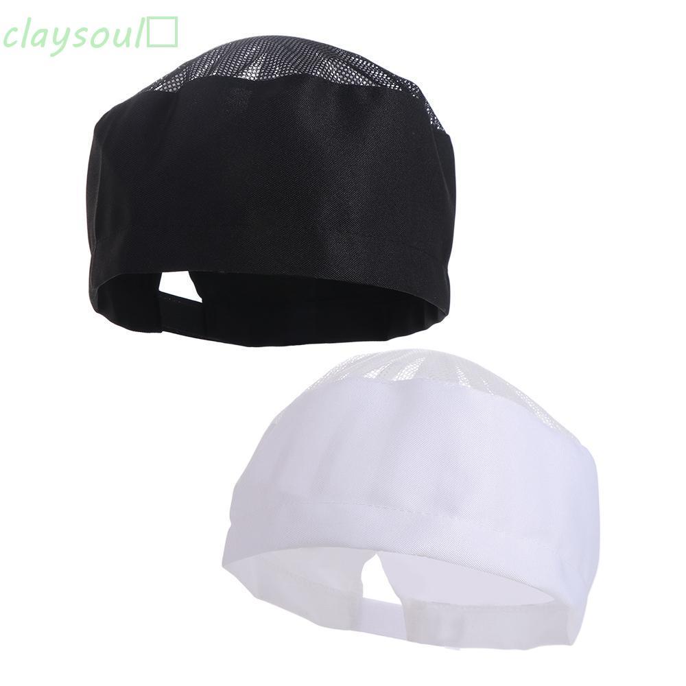 CLAYSOUL​ หมวกซูชิระบายอากาศ, สายรัด Adjutable WIth Mesh Top Chef หมวกแบน, หมวกทํางานสบายไม่มีชายคาหมวกเชฟชั้นเดียวทั้ง Sexes Chef