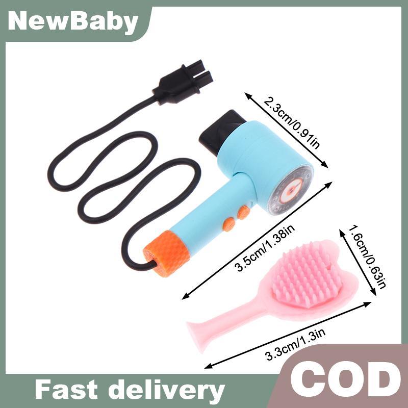 NEWBABY Series 1/12 ตุ๊กตาผม Dryerb ตุ๊กตาบ้านห้องน้ําฉากตกแต่งเด็กแกล้งทําเป็นเล่นของเล่น TH - รูปที่ 7