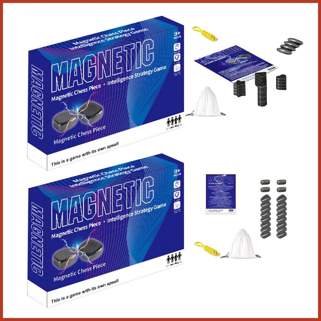 Magnetic Chess Magnet Stones Game with Rope Desktop Puzzle Strategy Family Games Interactive Chess B