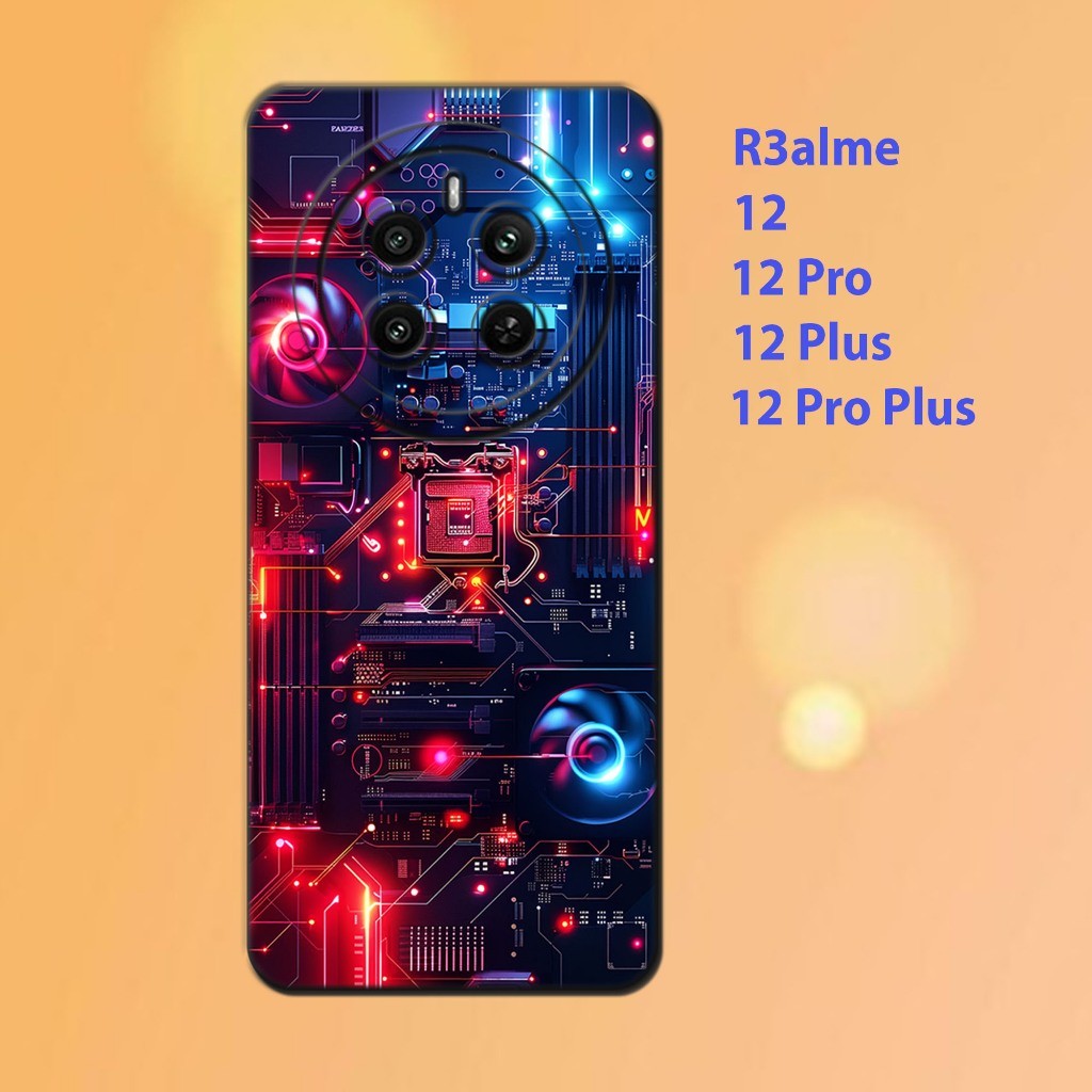เคส realme 12, Realme 12 Pro, Realme 12 Plus, Realme 12 Pro Plus - ซิลิโคนยืดหยุ่นสีดํา