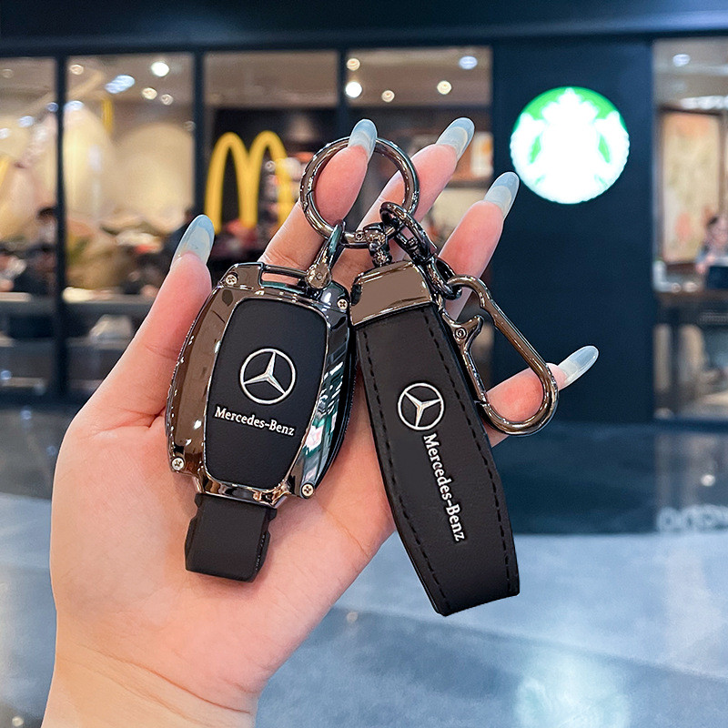 Mercedes-Benz gla200 ฝาครอบกุญแจ, c200l, b200, cla220, c180l, Old Style a180, glc260, Zinc Alloy + เคสหนัง