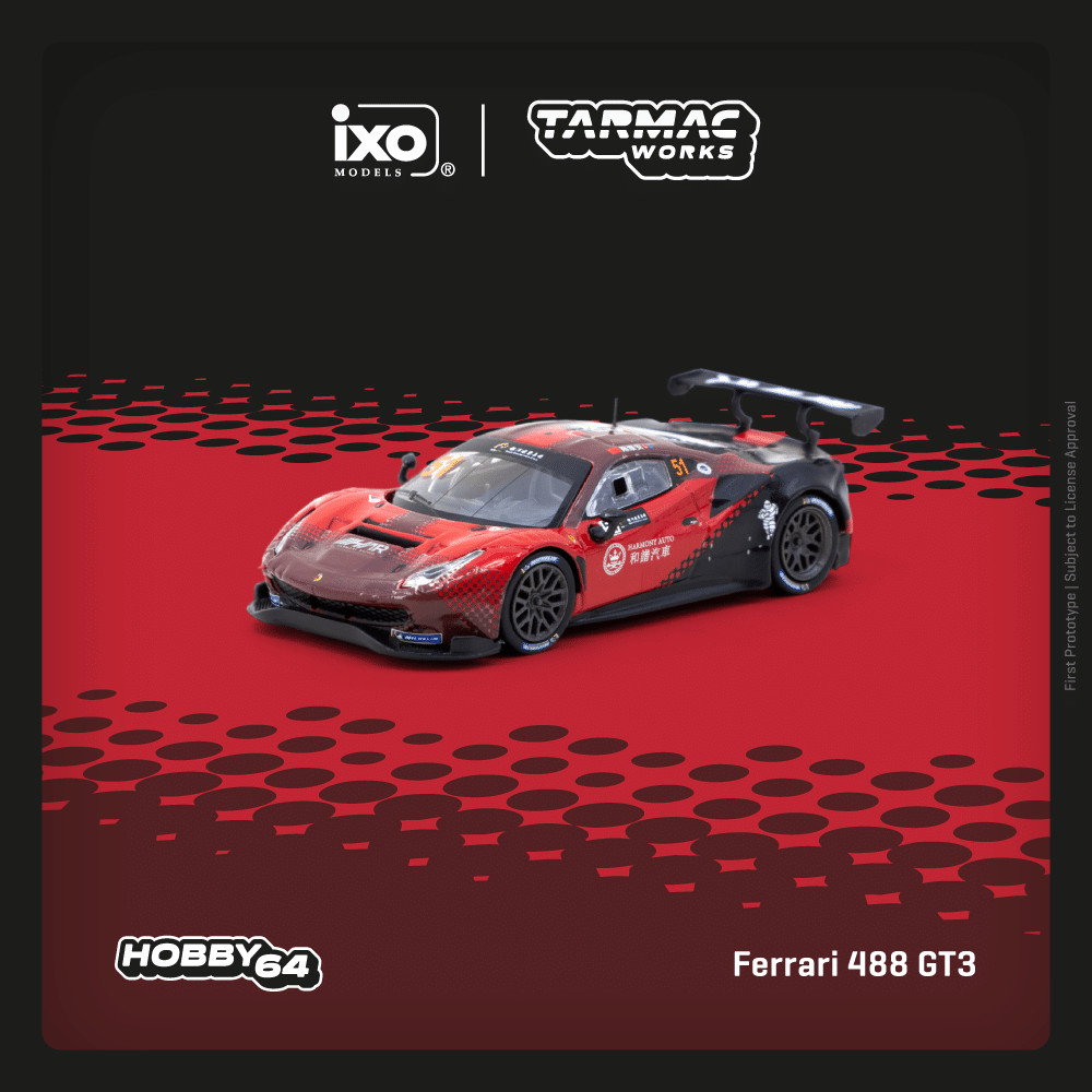 Tarmac Works 1:64 HOBBY64 Ferrari 488 GT3 Macau GT Cup 2022 Harmony Racing Chen Weian T64-072-22MGP51